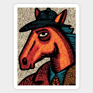 Surreal Horse Racing Gambler Pony Magnet